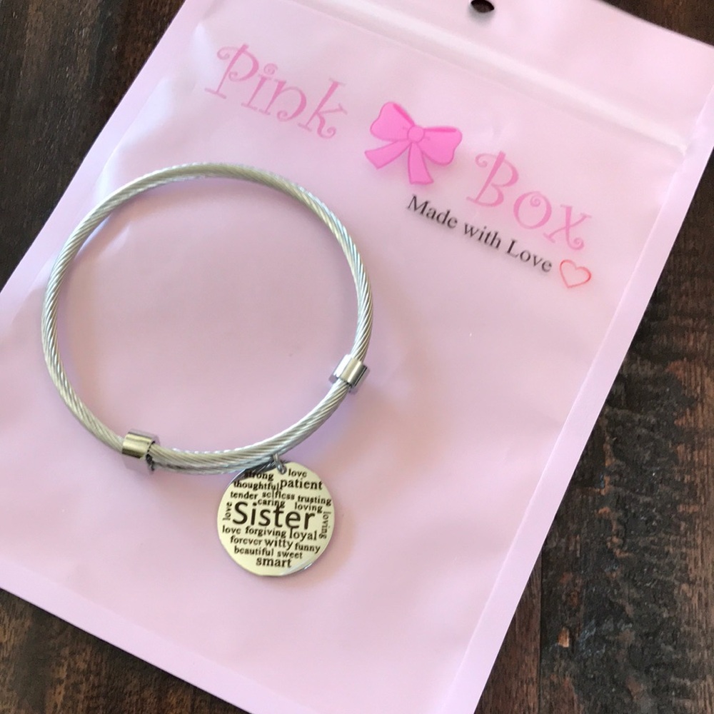 Stainless Steel Sister Charm Bracelet NWT
